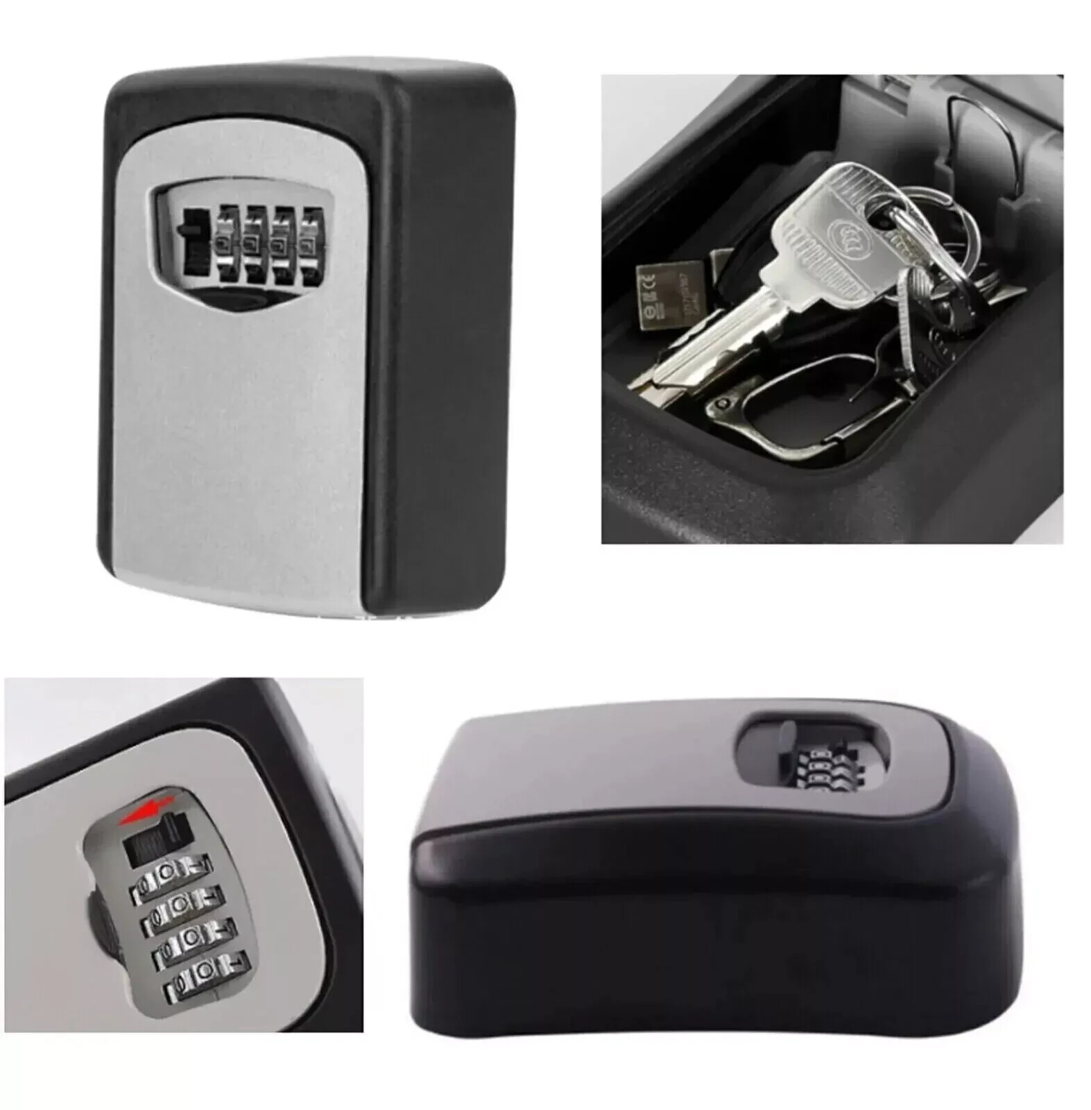 1 ~ 10X Key Lock Box Outside-Combination Lockbo House Key-Portable Wall Mounted