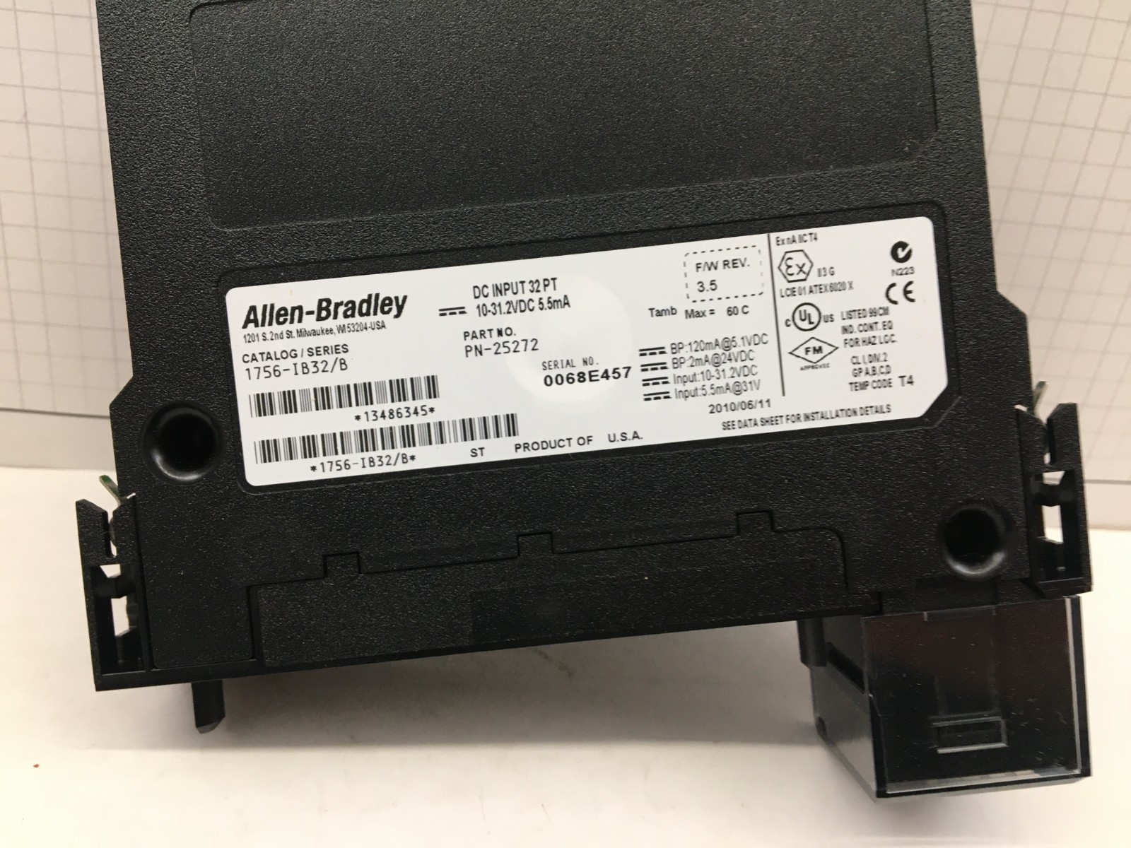 1756-IB32 ALLEN BRADLEY INPUT MODULE Ser A, NEW Texas, No Ter Block