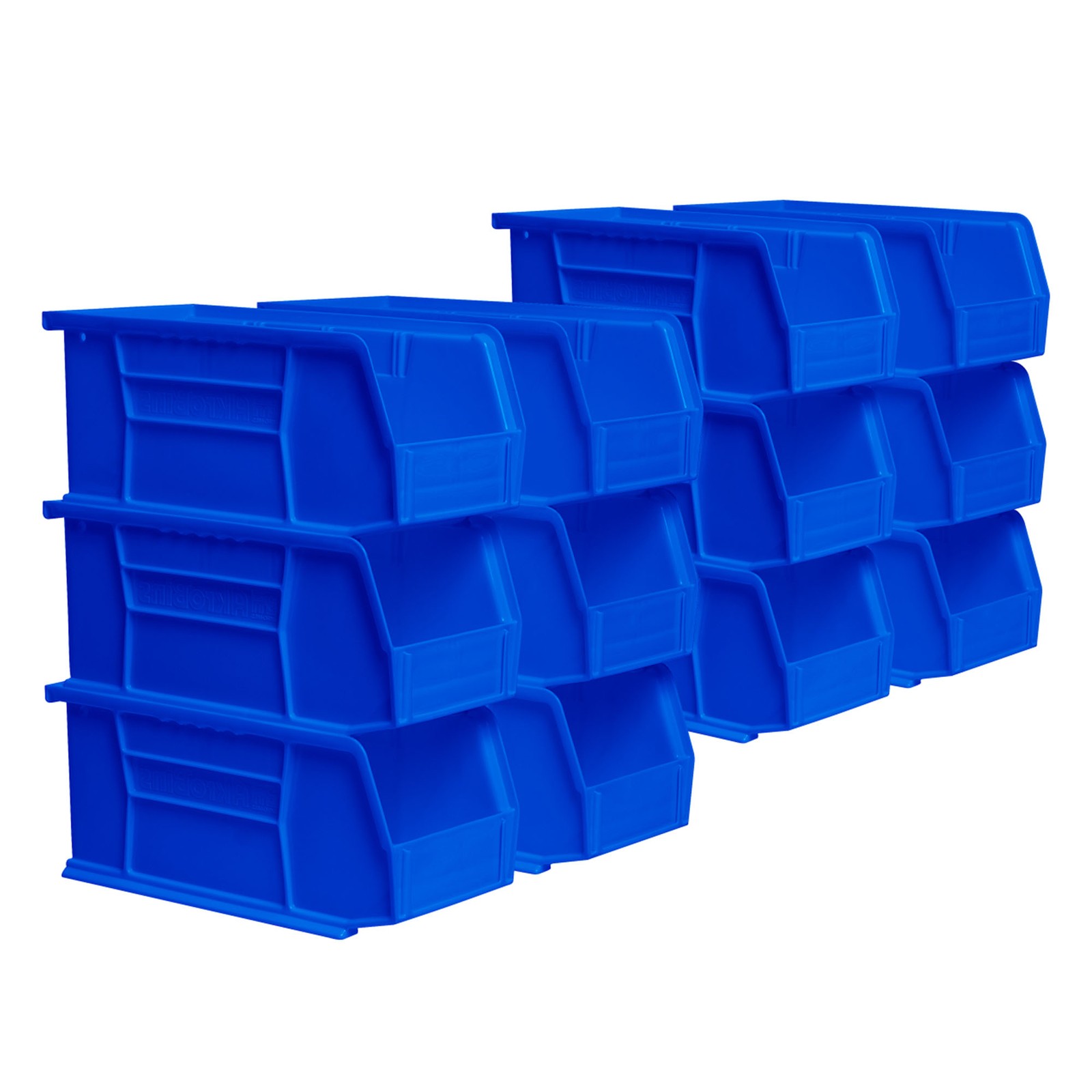 Akro-Mils 12 Pack AkroBins Plastic Storage Bins, Space-Saving Organizers, Blue