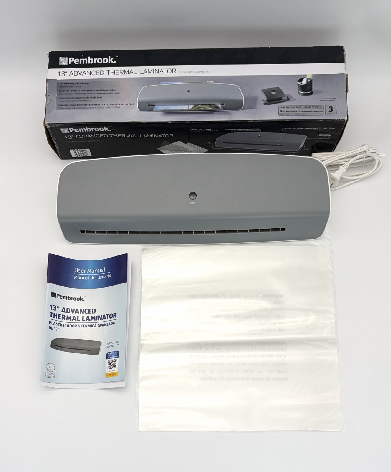 Pembrook 13″ Advanced Thermal Laminator OL 350 Clean and Tested 6 12″ Pouches