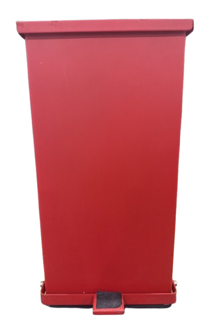 Detecto Step-On Can Waste Receptacle, 48QT 12 Gal, Red Bio-Hazard Flame Fire