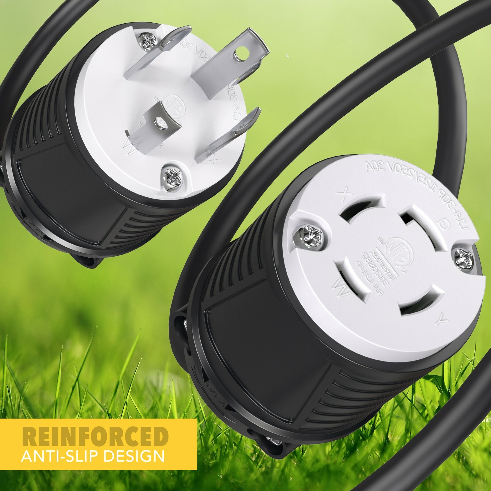 Locking Male 30 AMP and Female 30 AMP Power Cord End Replacements RV Generator