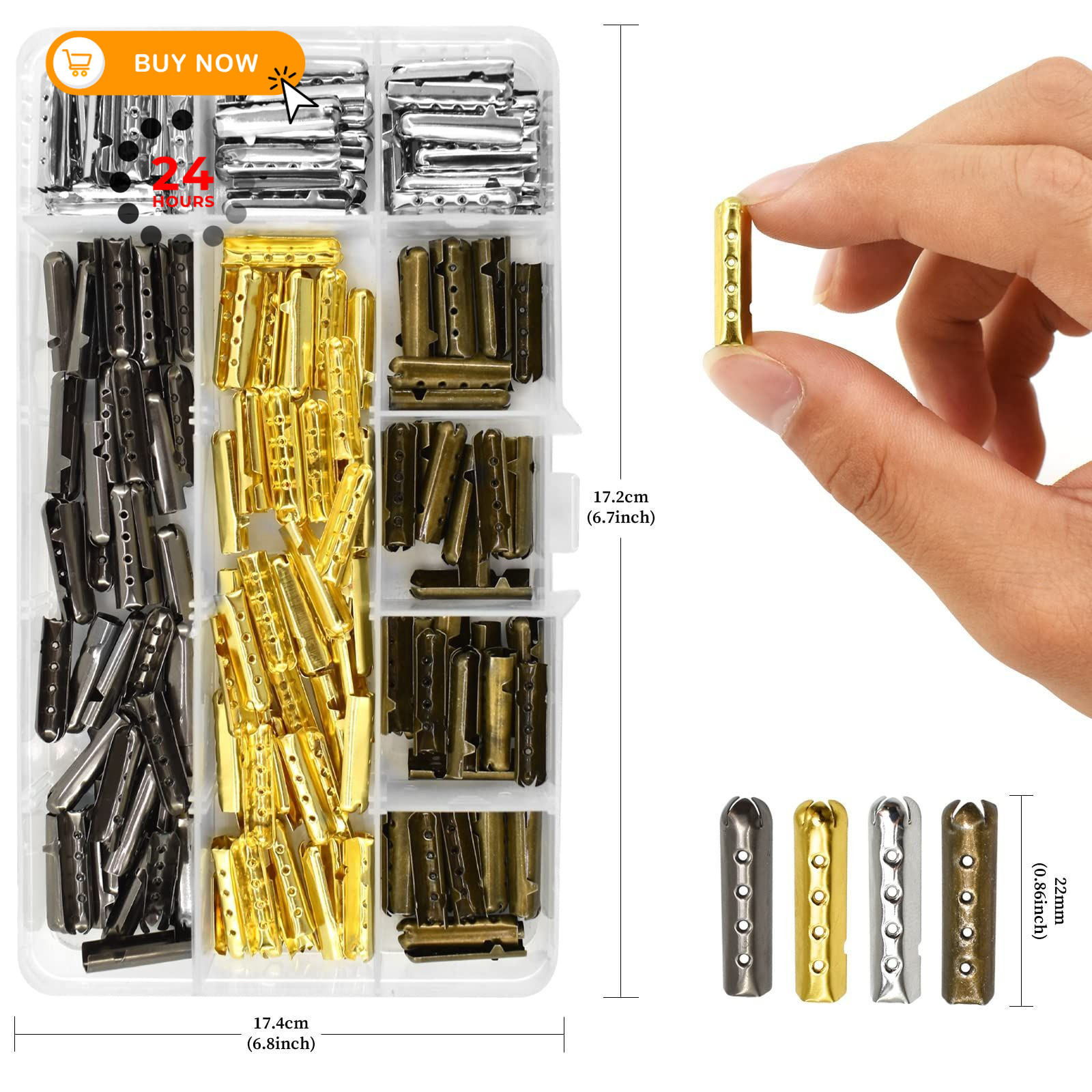 HDST-HOME 23mm 4 x 23 mm/ 0.16 x 0.9 inch, Golden, Silver, Gun-black, Bronze
