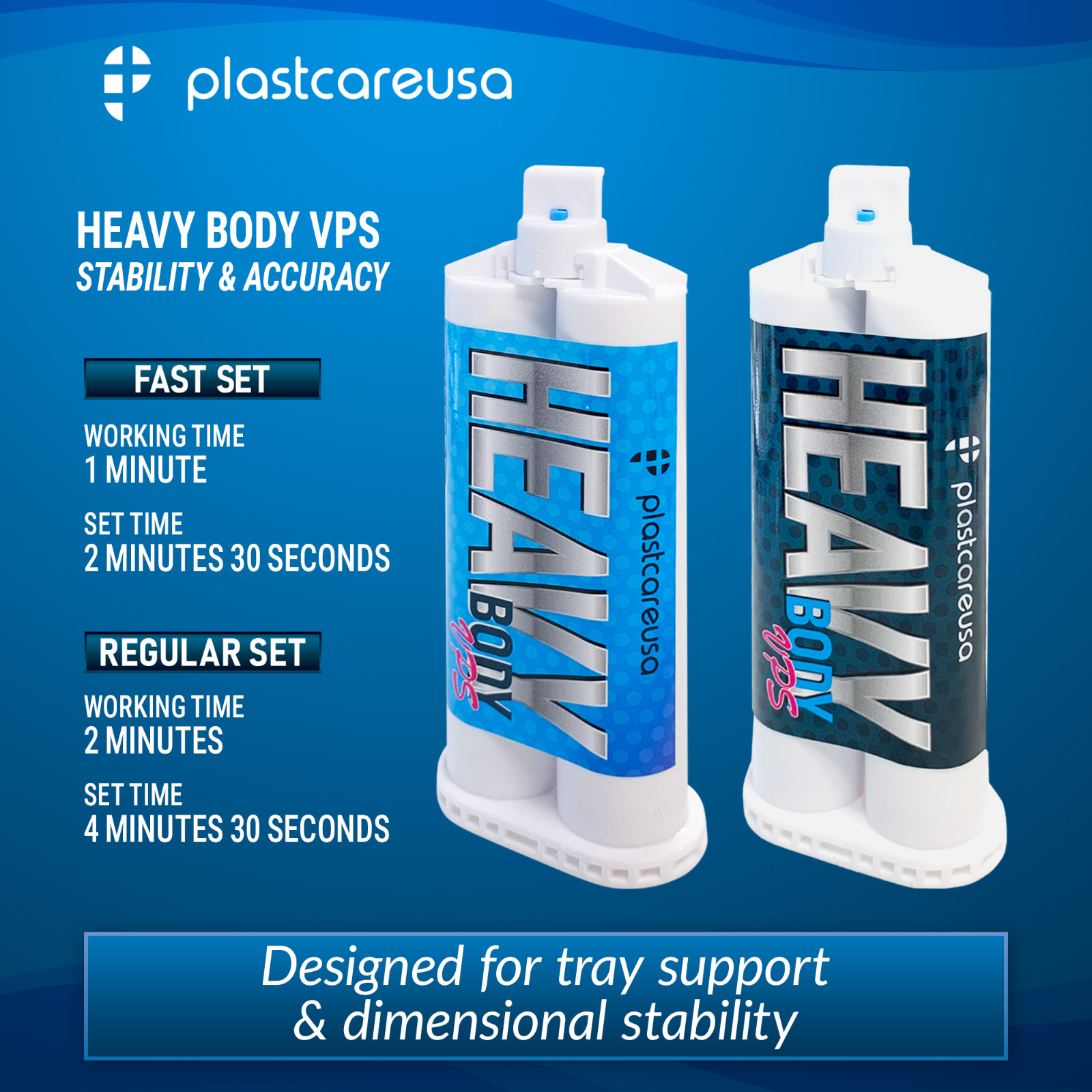 8 x Heavy Body Fast Rapid Set Impression Material, 50mL Cartridges VPS PVS