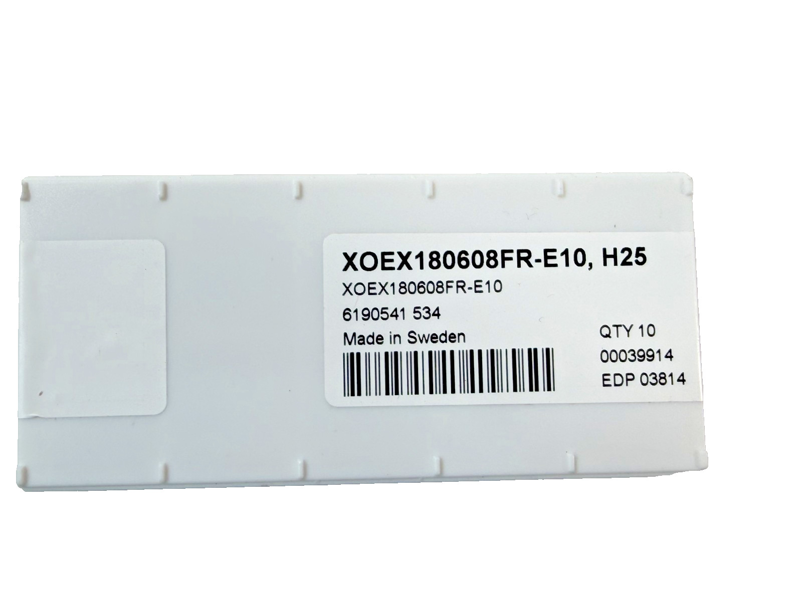 Seco XOEX180608FR-E10 H25 Carbide Milling Insert EDP03814 (NEW BOX OF 10)