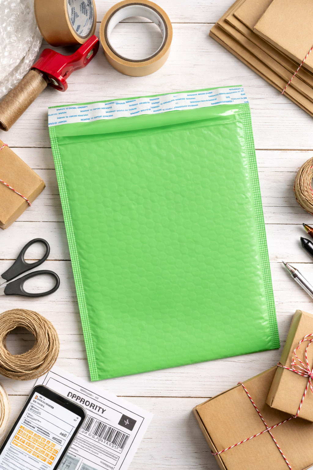 Green Biodegradable 4×8″ #0 Poly Bubble Mailers Sensible Shipping – Pack 100