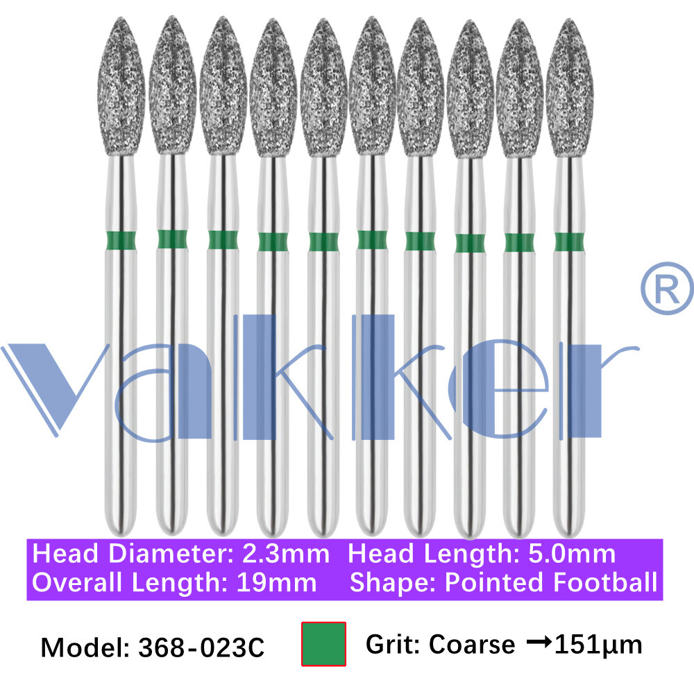 Vakker 10pc Dental Diamond Burs FG Friction Grip Coarse Super Coarse Grit Bur