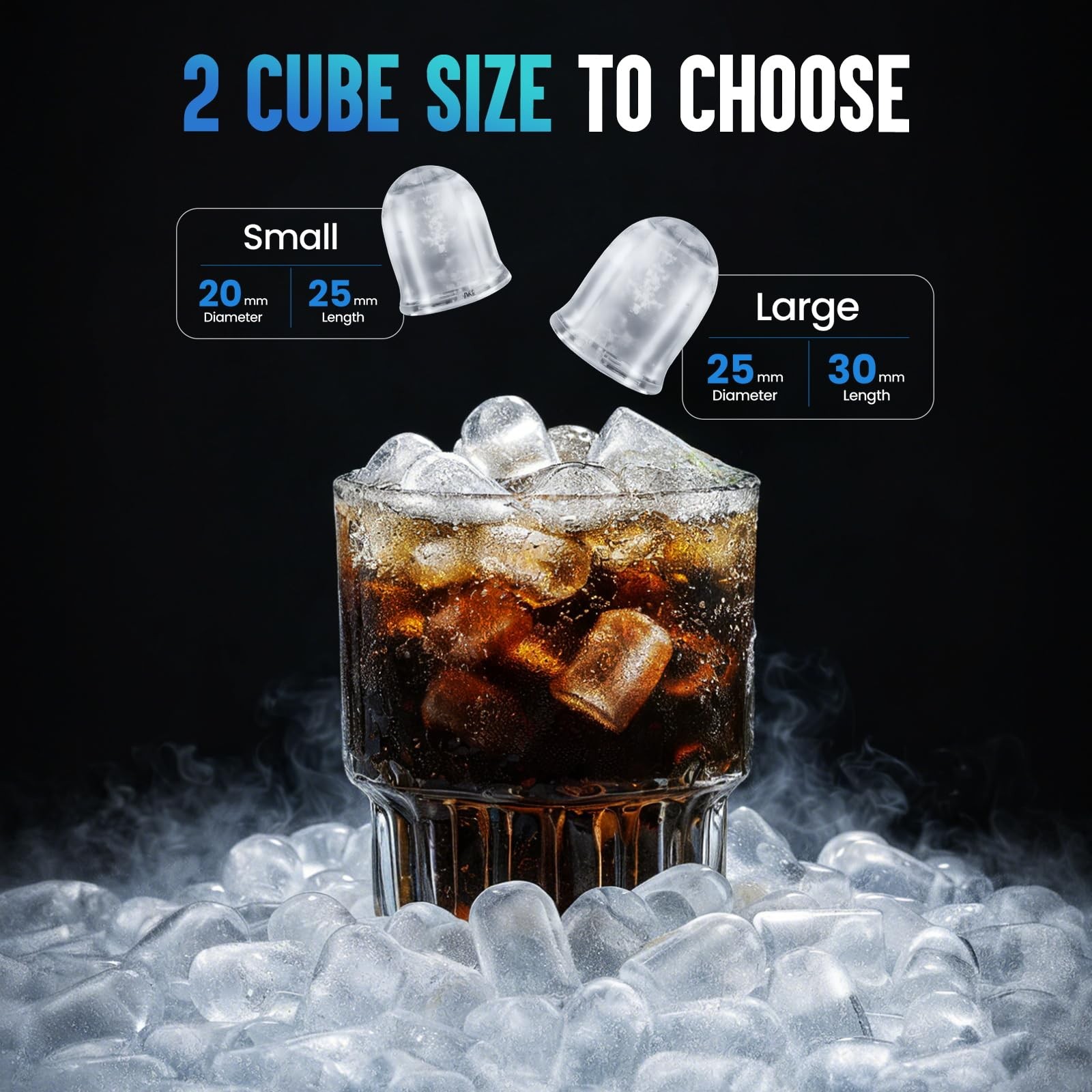 Portable Countertop Ice Maker, 26.5Lbs/24H Bullet Ice Machine, 6 Mins Fast Ic…