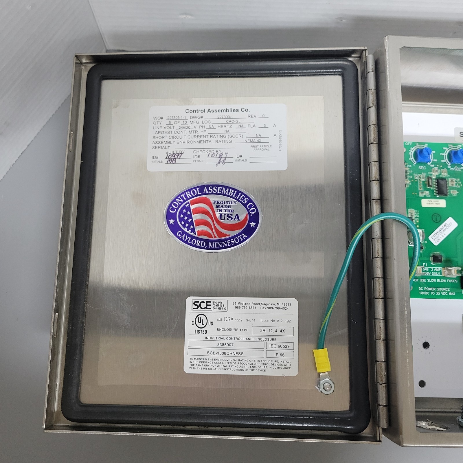 Dwyer DCT510ADC-SC Timer Control w/Saginaw SCE-1008CHNFSS Enclosure Assy (R32)