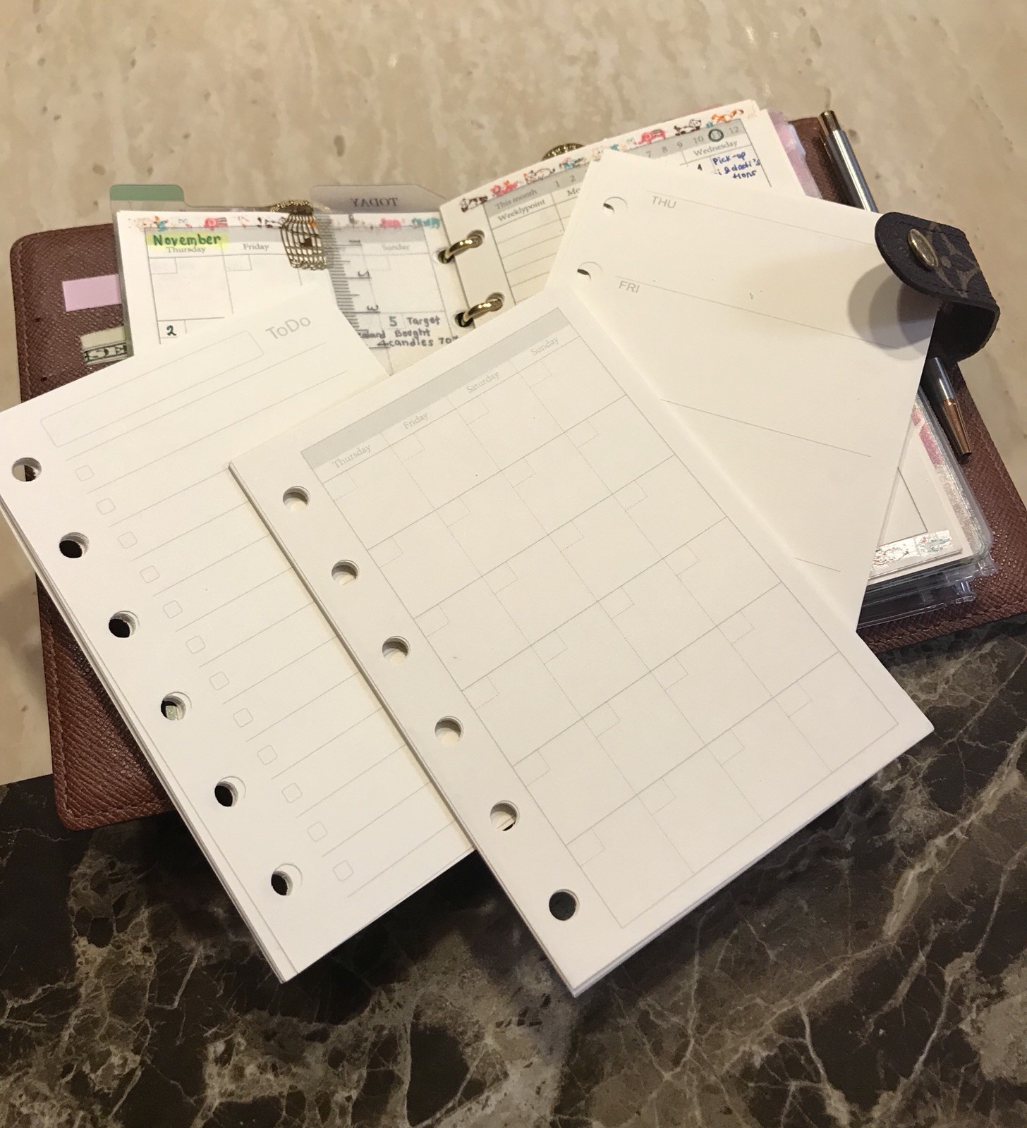 Inserts / Refills Fits For Agenda PM Size Inserts Monthly-Weekly-Todo Refills