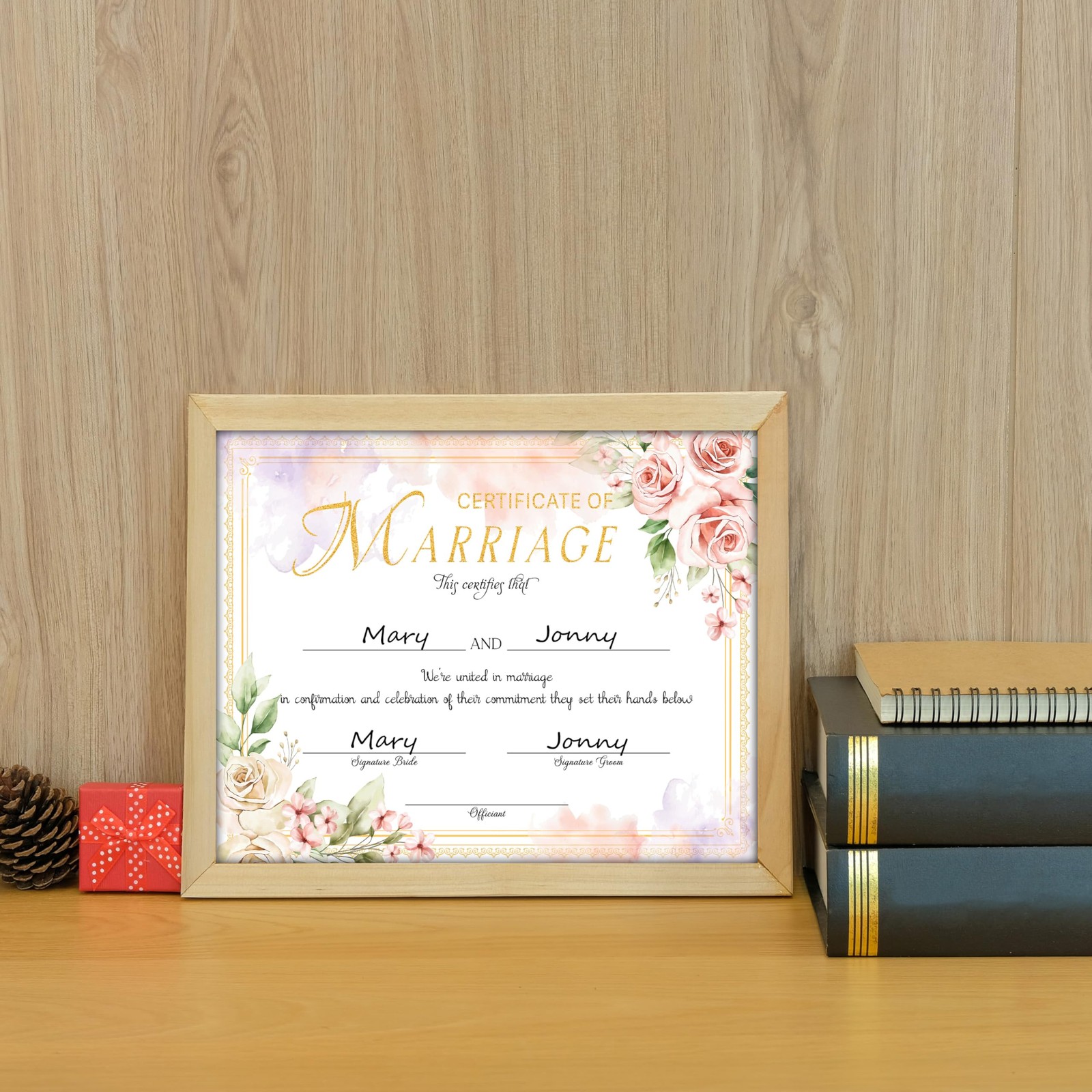Floral Marriage Certificates, Wedding Certificate for Wedding Ceremony Propos…