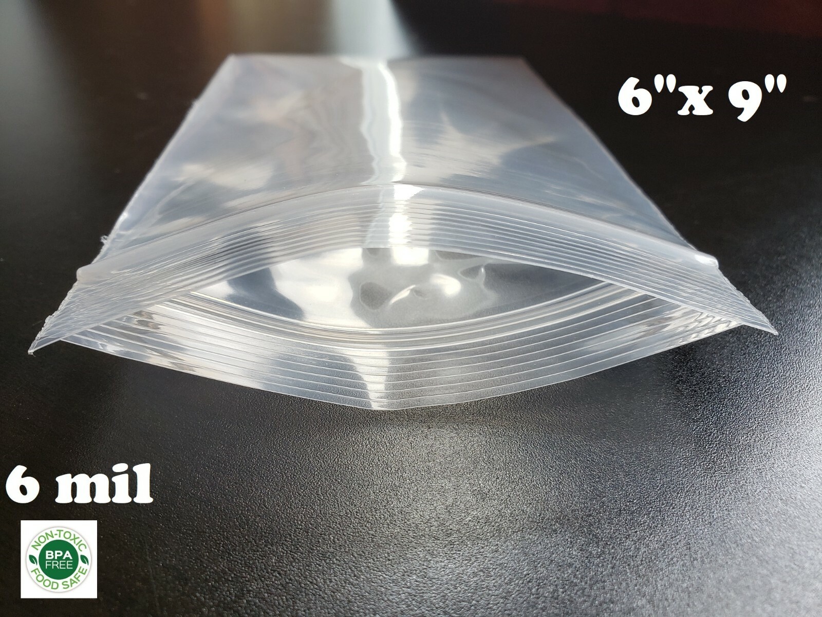 100 6″ x 9″ Extra Heavy Duty 6 Mil Zip Seal Lock Top Plastic Bags Resealable 6ML