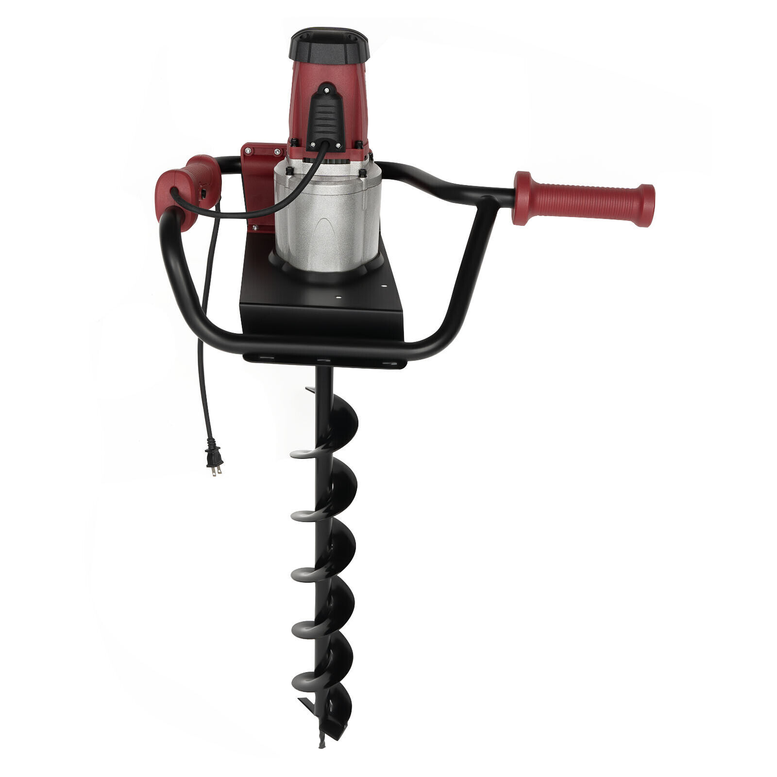 200rpm Powerful Electric Corded Digger Post Hole Auger 2 Drill Bit 1500W 1.6HP
