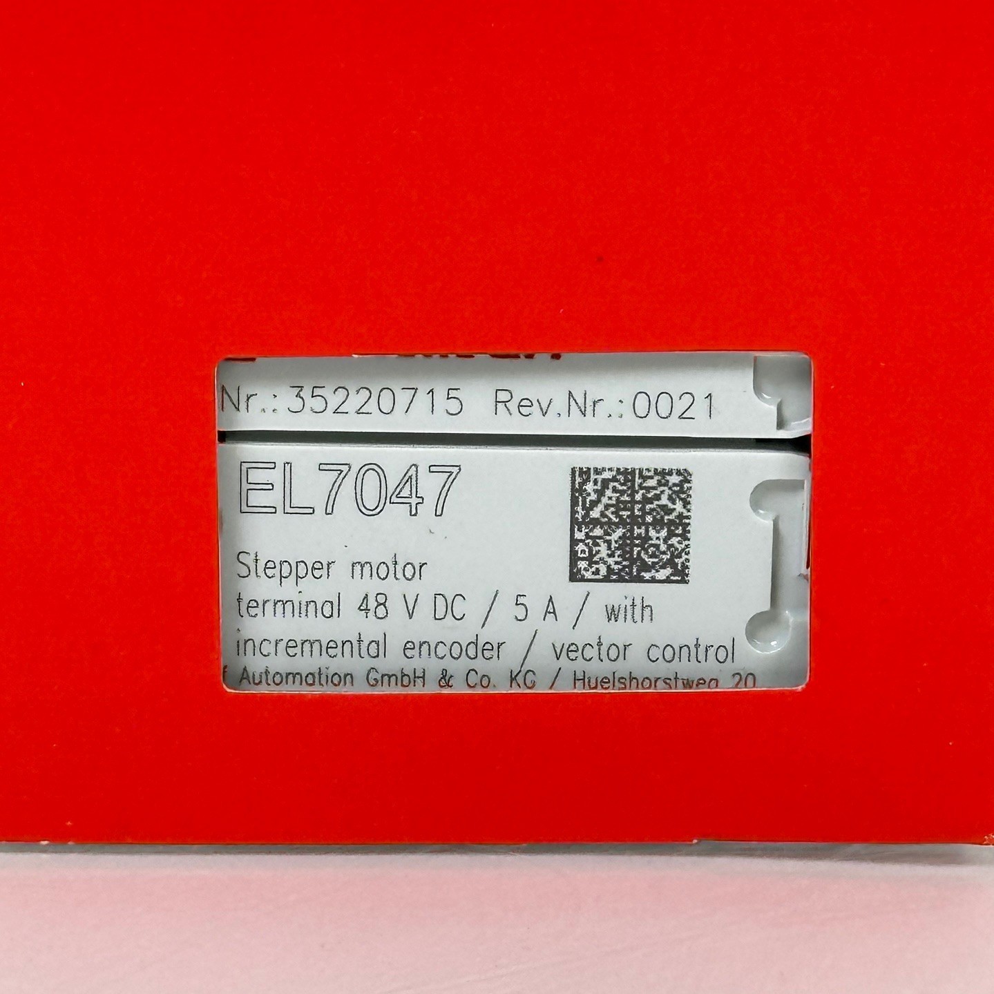 (NEW) Beckhoff EL7047 Stepper Motor Controller, Vector Control, 48VDC, 5A