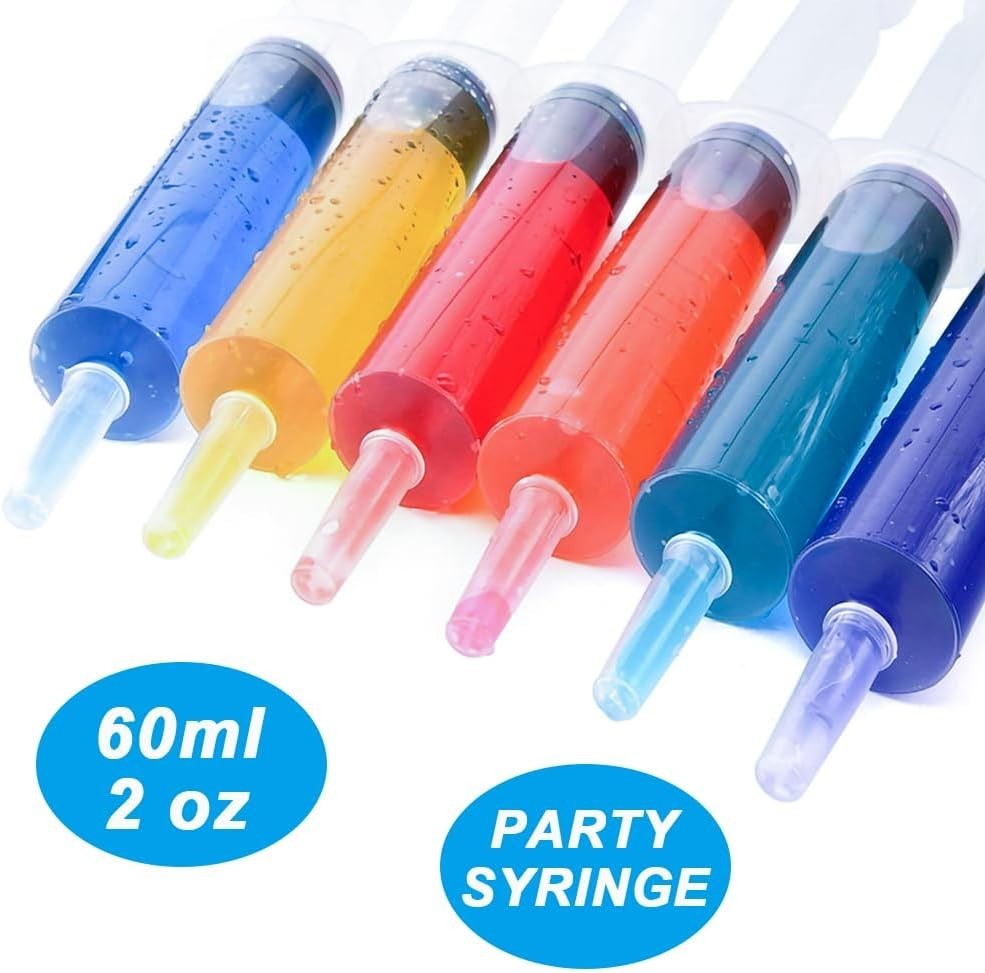 4 Pack 60Ml Large Syringe for Liquid with Tip Cap, Plastic Liquid Syringes Indiv