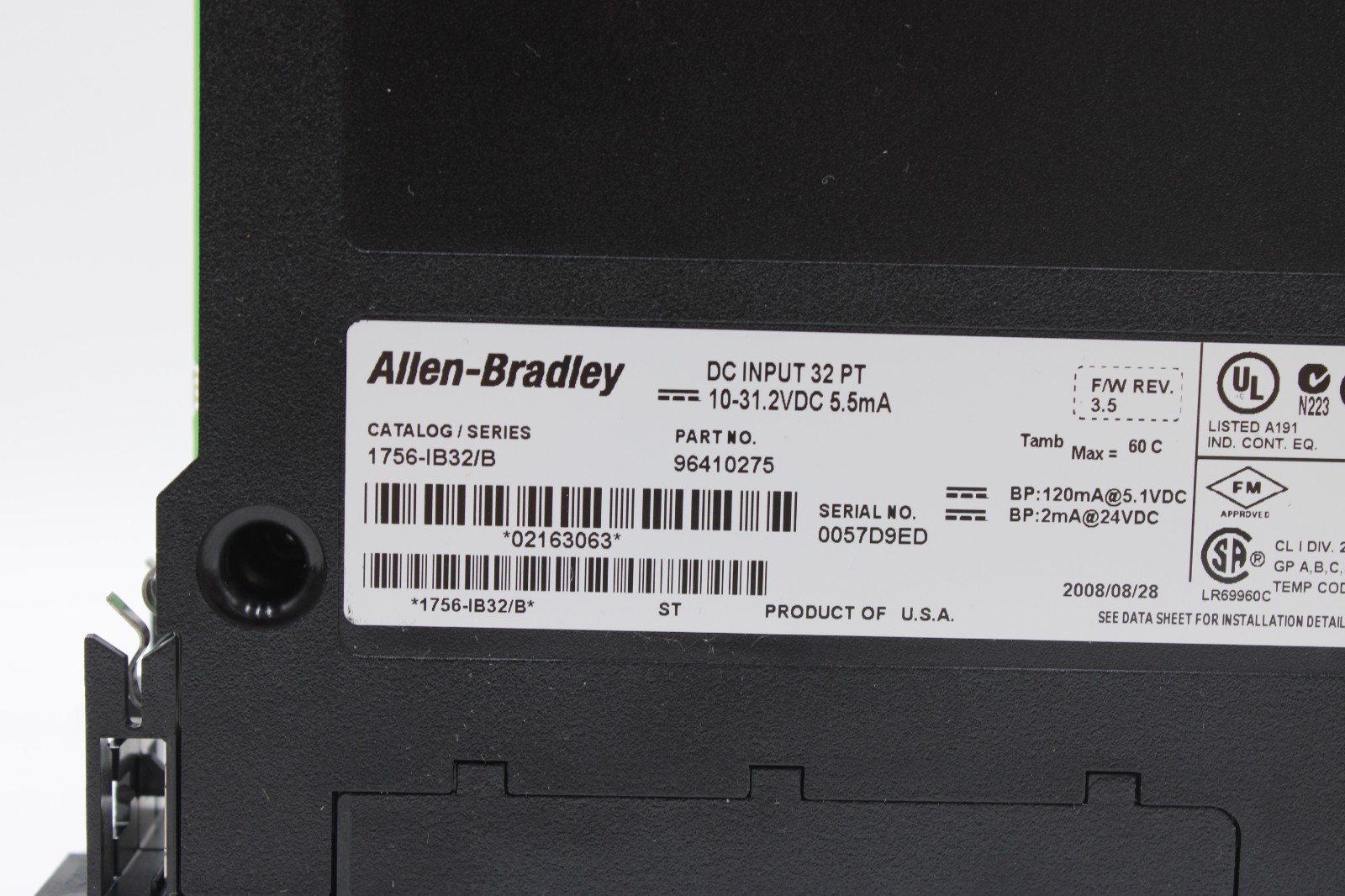 Allen-Bradley 1756-IB32/B ControlLogix 32 Point Digital DC Input Module