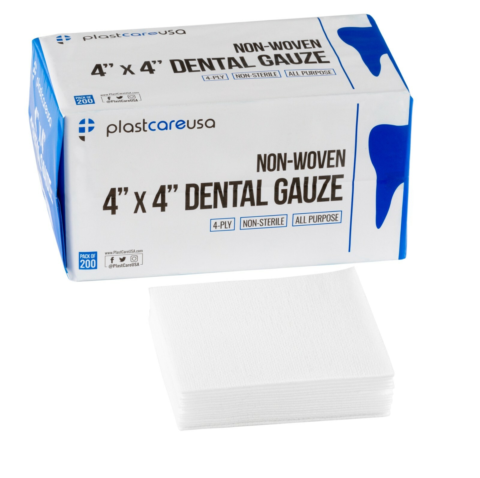 Dental Gauze Pads, Squares for First Aid Sponges, 4×4 Non Woven Medical Wipes