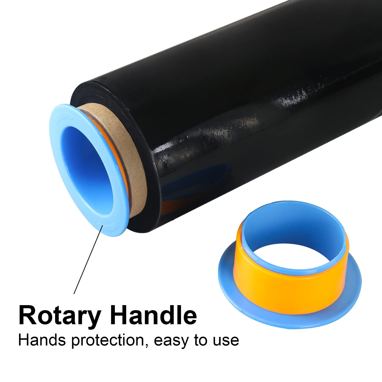1 Pack 1200ft Industrial Black Stretch Wrap Film 70 Gauge 15″ with 3inch Plas…
