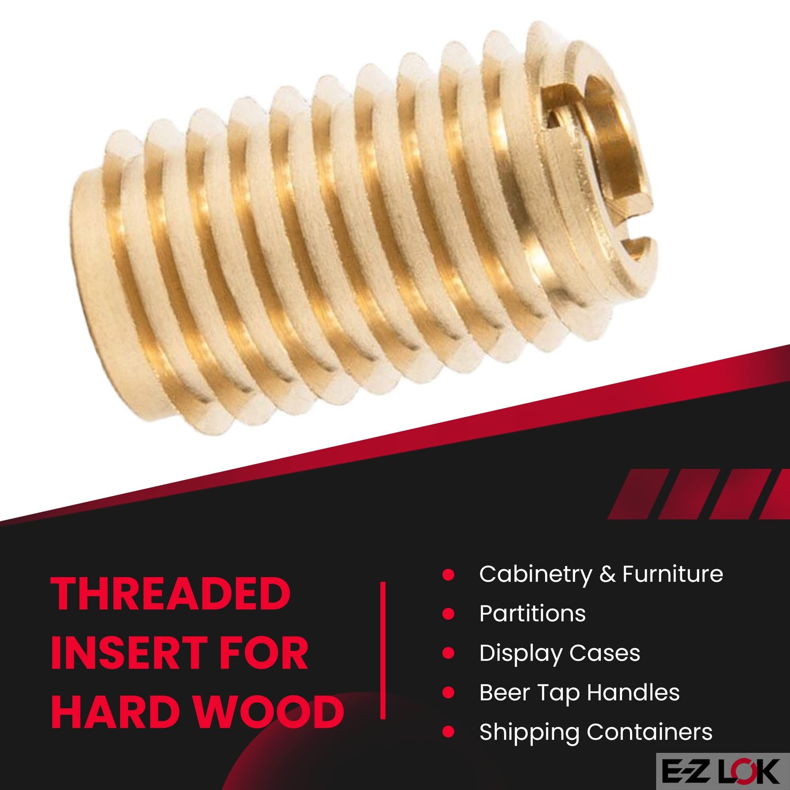 EZ LOK Knife Threaded Insert for HardWood, Brass Thread Inserts, 1/420 Intern…