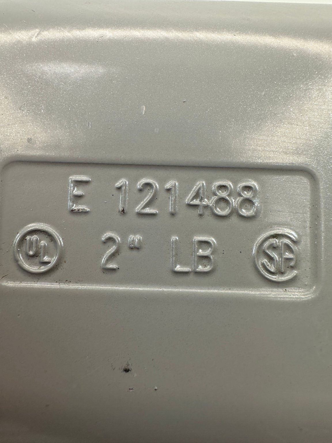 2″ LB Conduit Body Fitting PVC Plastic 71.2 CU. IN