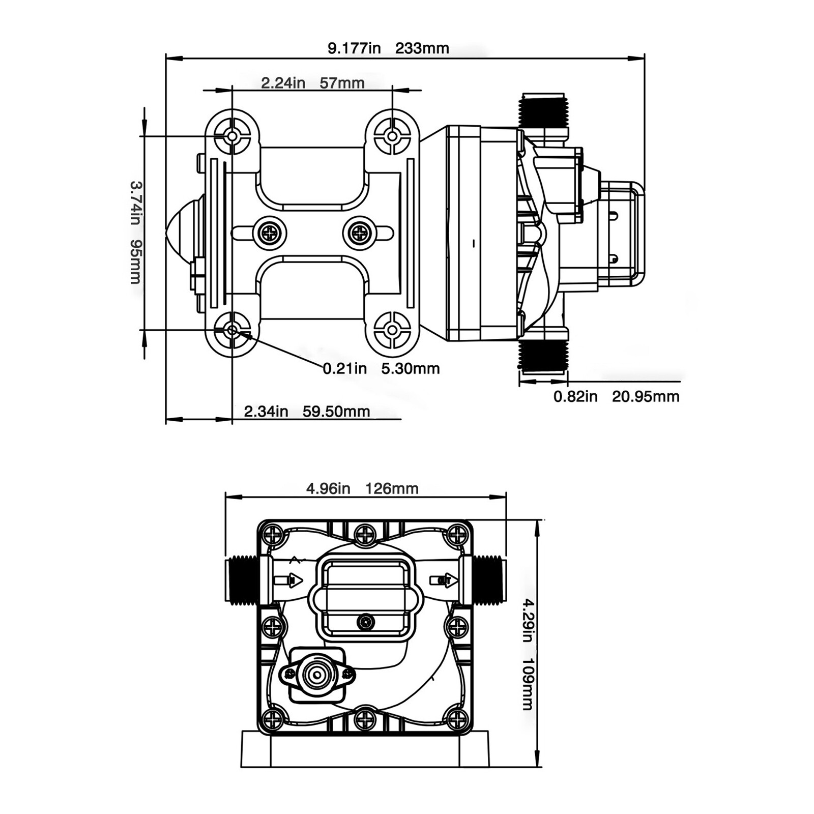 110V Self Priming Water Pressure Diaphragm Pump 55 PSI for Home/Caravan/Marine