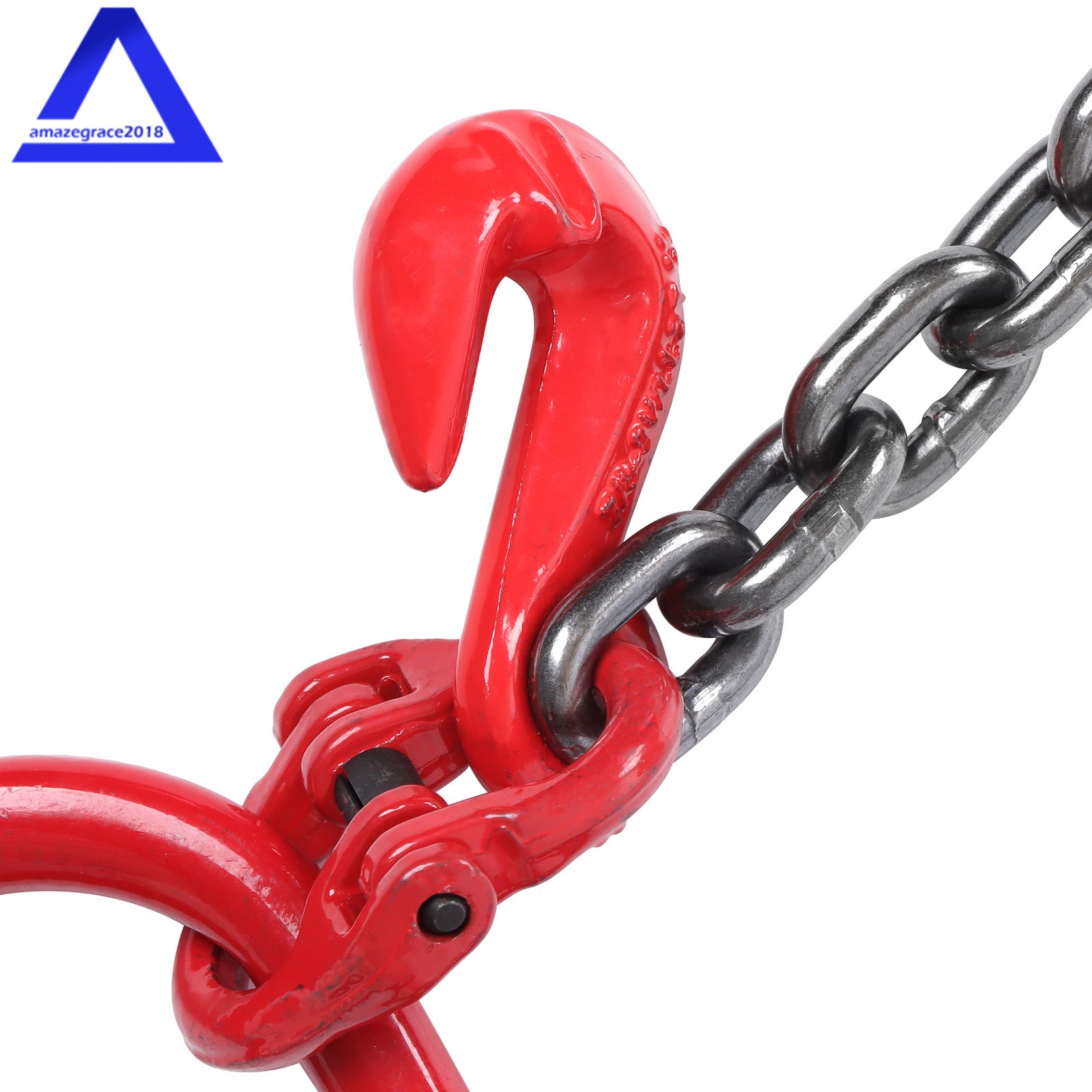 Lifting Chain Sling 5/16″ × 6′ Double Leg w/ Grab Hook 6600lbs Capacity G80