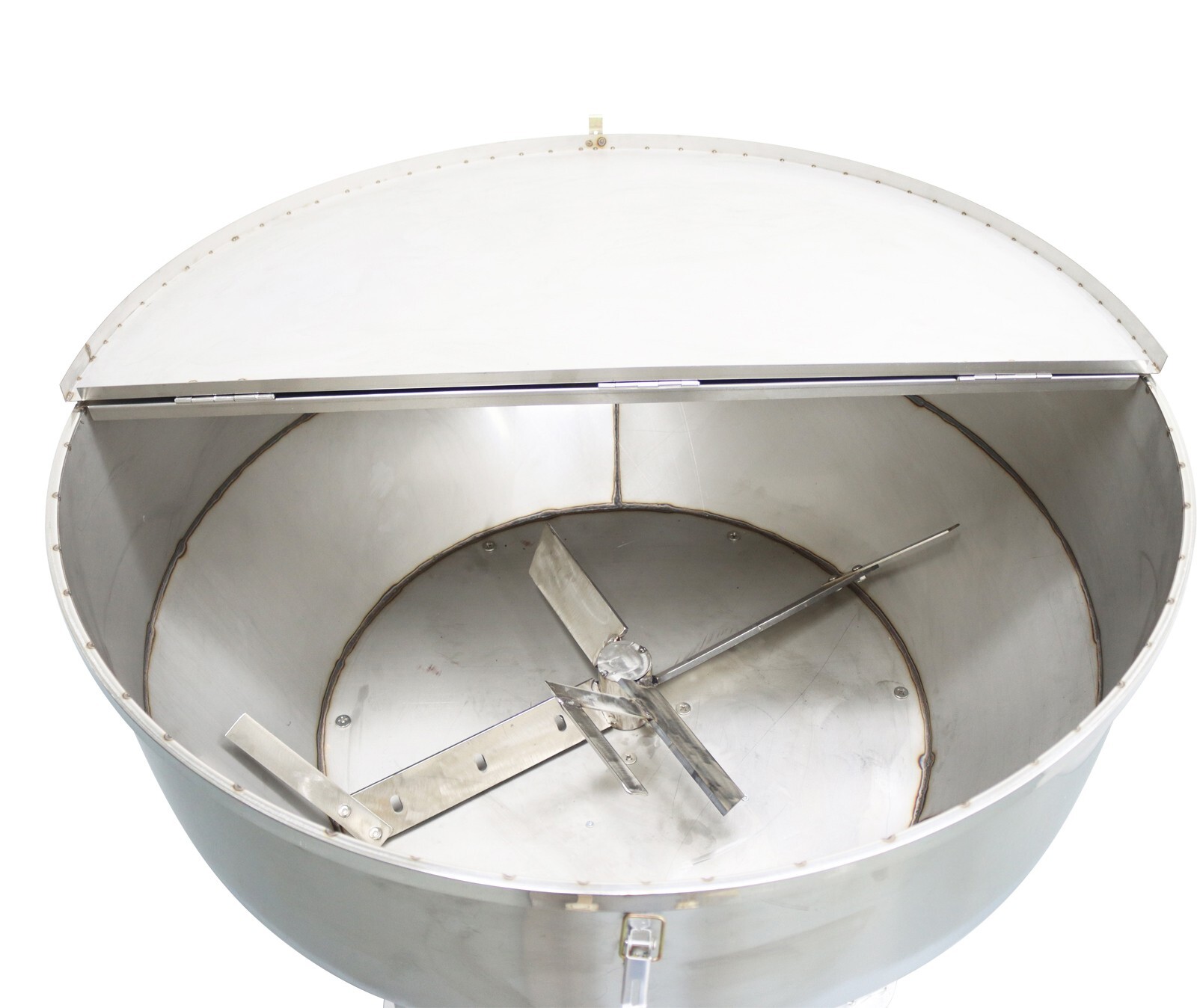 200KG/440LBS Stainless Feed Mixer Granular Plastic Mixer Machine W/Wheel 220V