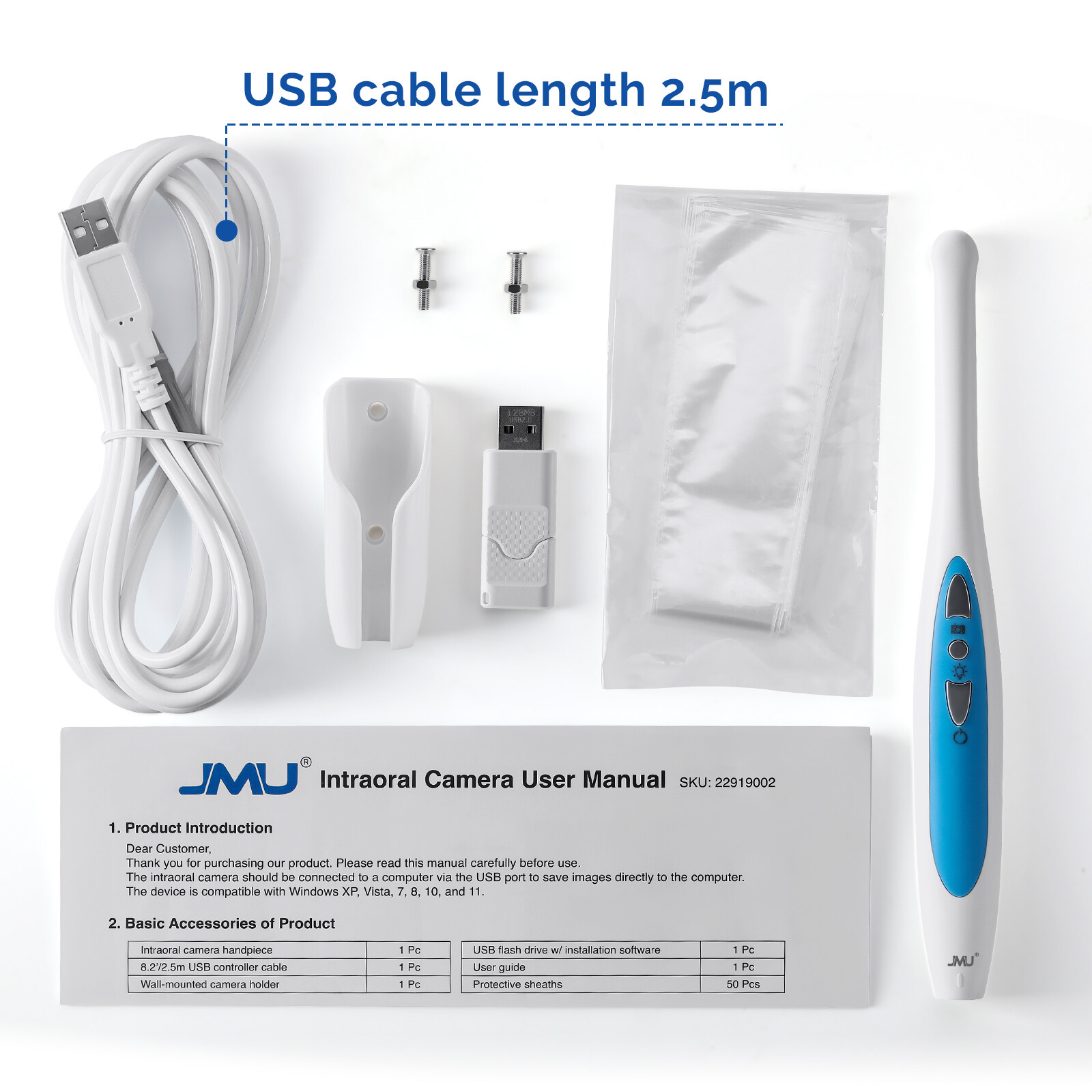 JMU MD-280 Intraoral Camera Dental Camera Capture Button Work on Dexis/Eaglesoft