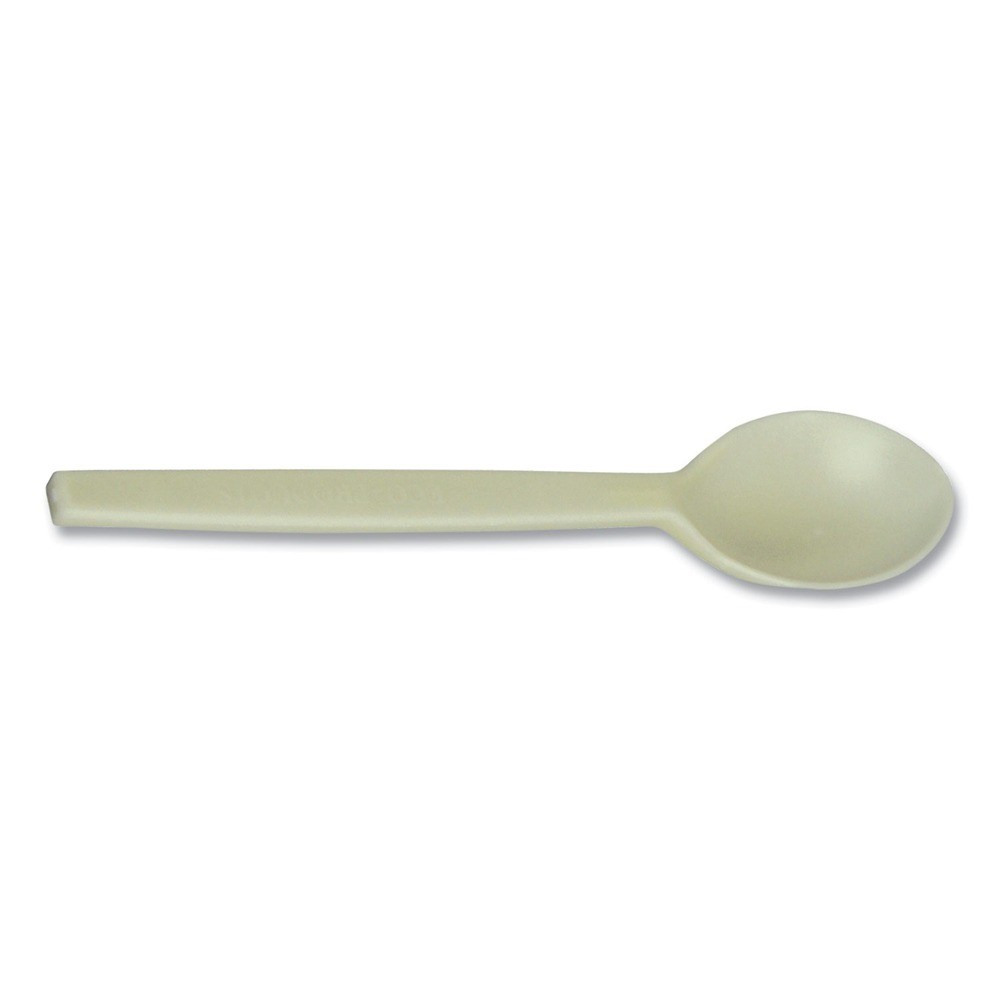 WNA EPS003PK 7 in. EcoSense Renewable Plant Starch Cutlery Spoon (50/Pack) New