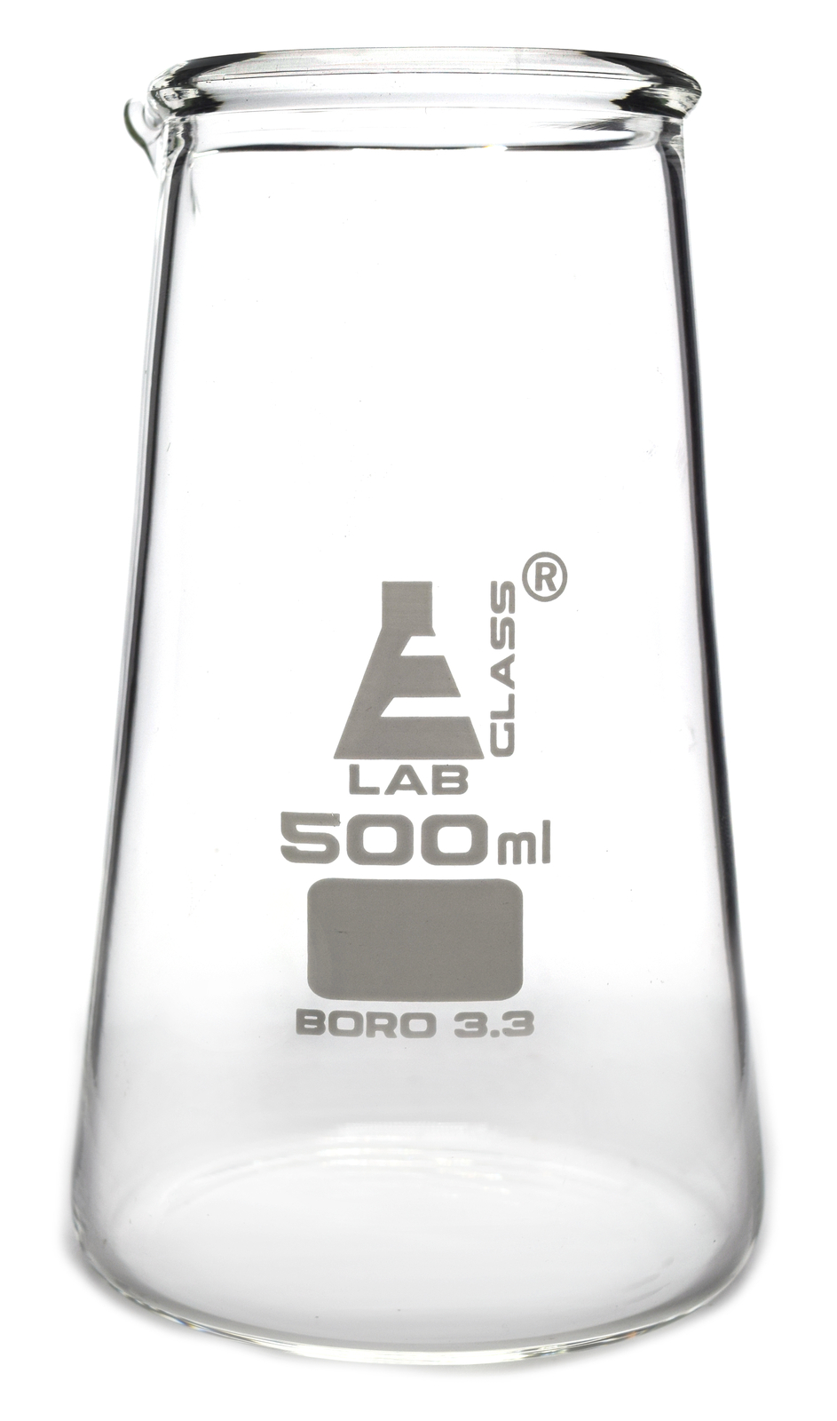 Conical Philips Beaker with Spout, 500mL – Borosilicate Glass – Eisco Labs