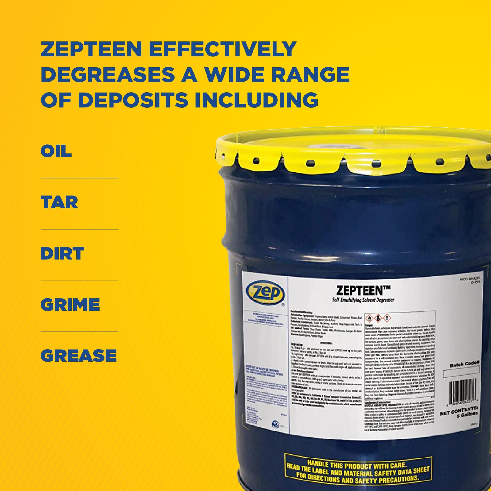Zep Zepteen Self-Emulsifying Solvent Degreaser – 5 Gallon (1 Unit) 43235 –