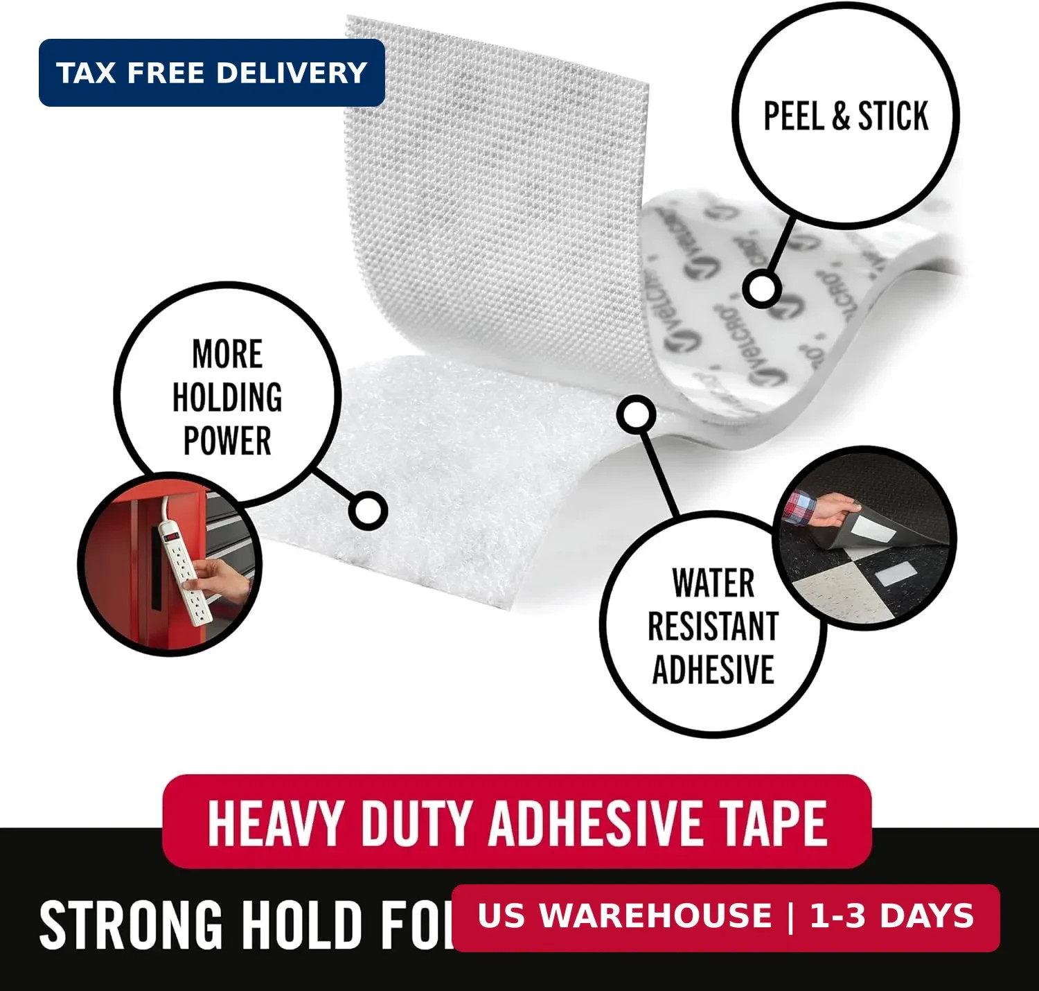 VELCRO Brand 90198 Industrial Strength | Indoor & Outdoor Use | Superior Holding