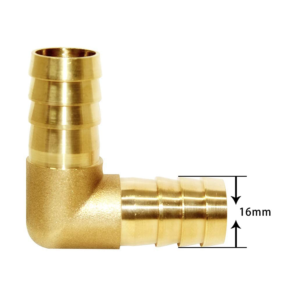 Joywayus 5/8″ 16mm Hose ID/Hose Barb 90 Degree L Right Angle Elbow 5/8, Brass