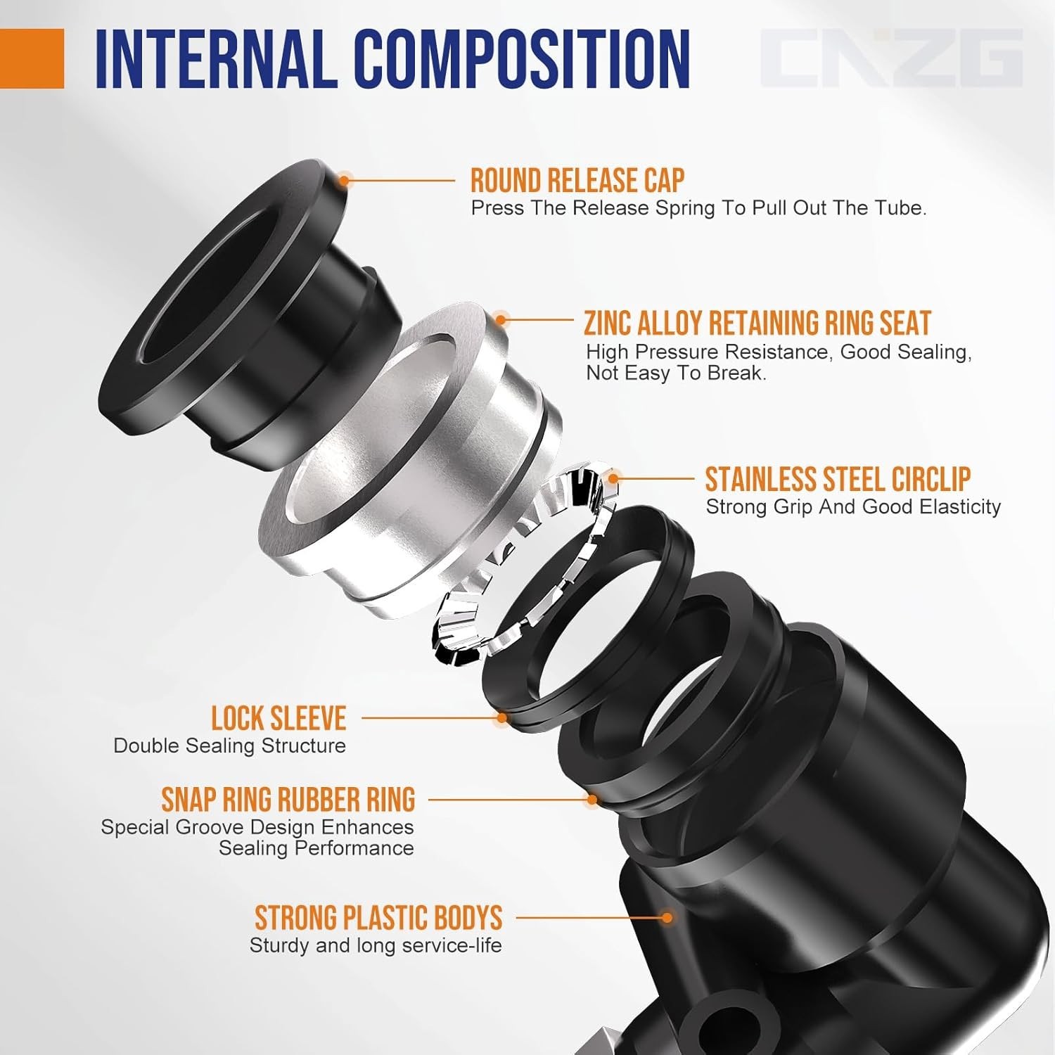 3/8 Tube OD to 1/2 NPT Thread Push to Connect Fittings,Pneumatic Quick Air Ho…