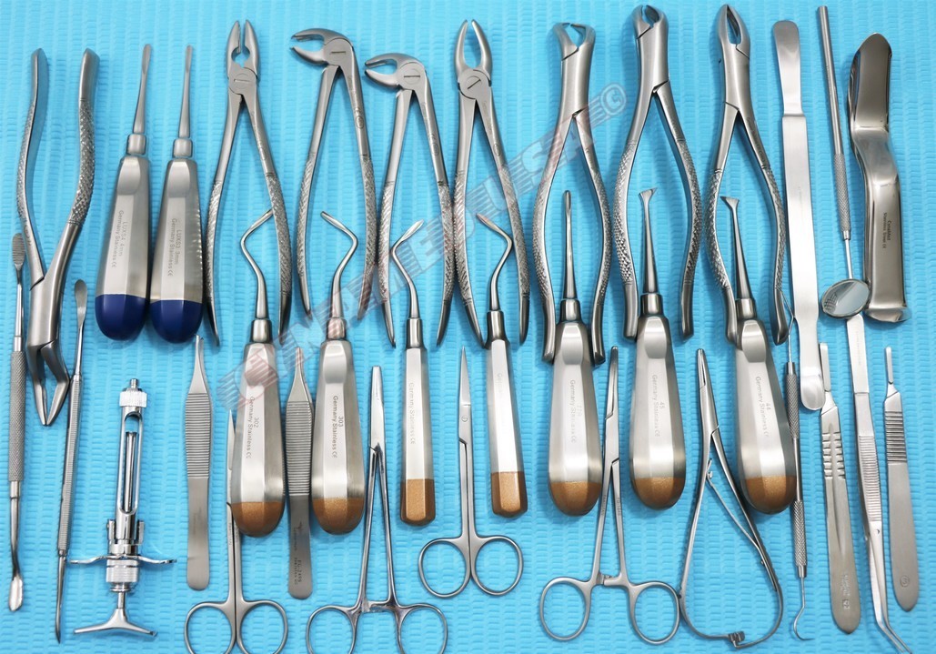 GERMAN 74 PC ORAL DENTAL SURGERY EXTRACTING ELEVATORS FORCEPS INSTRUMENT KIT SET