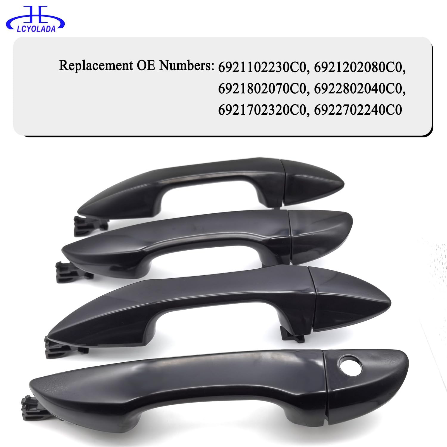 Set of 4 Exterior Door Handles for Toyota Corolla 2014-2019 OEM Replacement