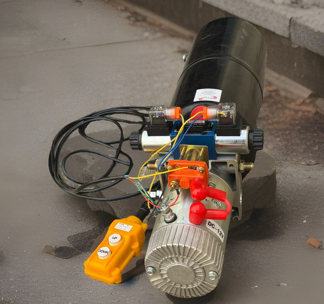 12v Double Acting Hydraulic Pump Dump Trailer Power Unit 2HP 10L Metal Reservoir