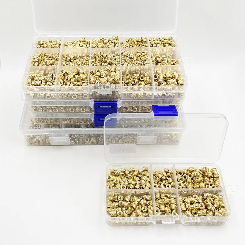 Brass Threaded Insert Nut Kit M2 M2.5 M3 M4 M5 M6 M8 Hot Melt Heat Knurled Embed