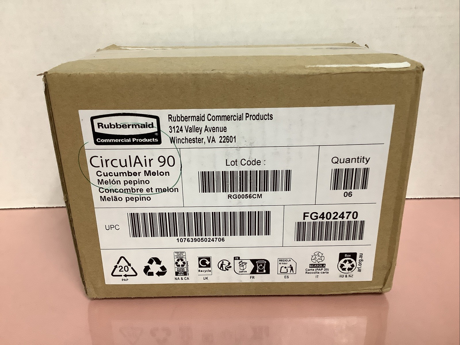6/pack RUBBERMAID FG402470 CirculAir 90 Air Freshener Refills CUCUMBER MELON