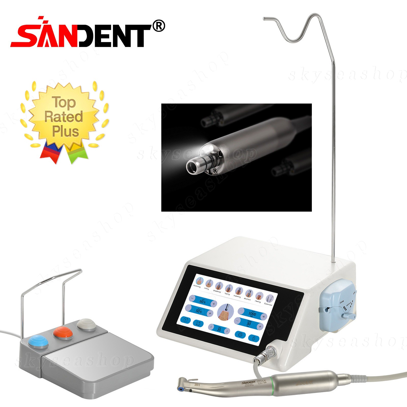 Dental Implant Motor System Surgical Brushless Motor 20:1 Contra Angle YBB