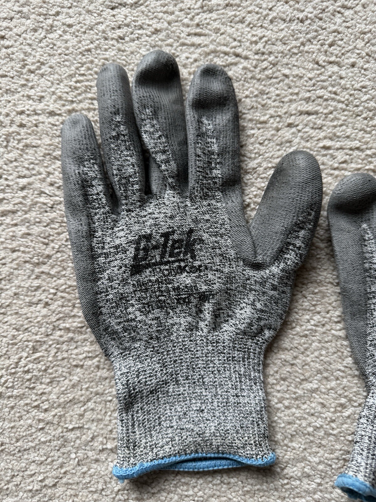 G-Tek Polykor PIP Industrial Products 16-530/ XXL Work Gloves Heather Grey Blue