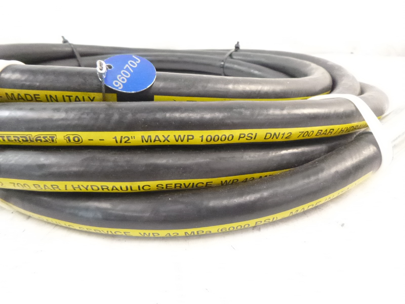 20′ Dunlop Hiflex Waterblast 10 Hydraulic Hose 1/2″ Max WP 10000psi 700 Bar