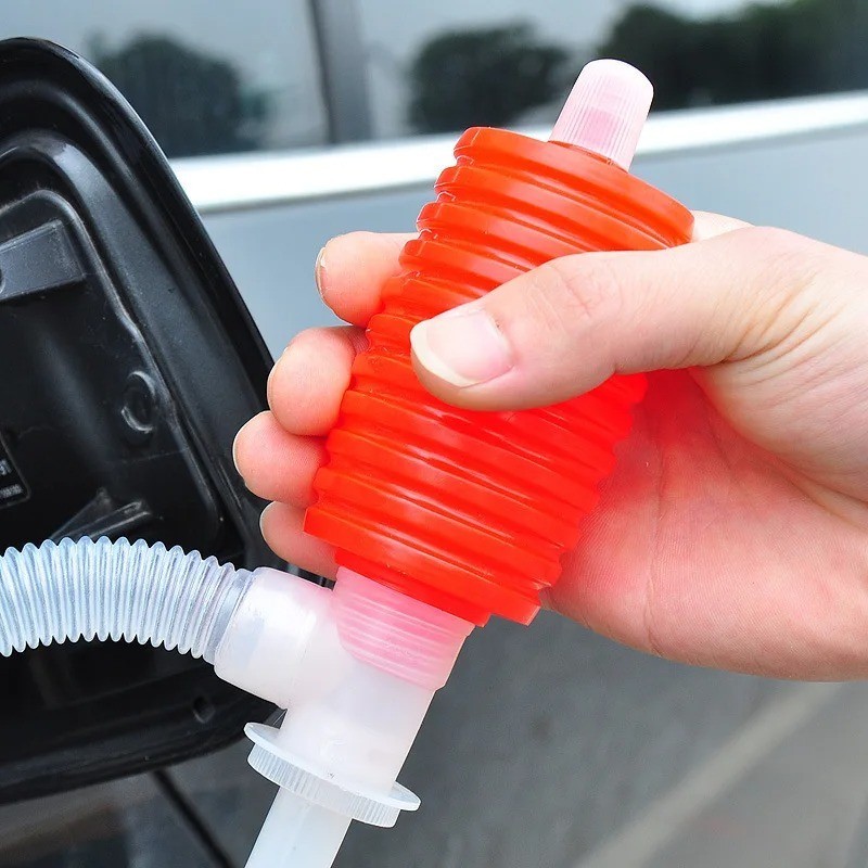 Manual Hand Syphon Pump Fuel Gas Liquid Transfer Siphon Hose Tool Kit