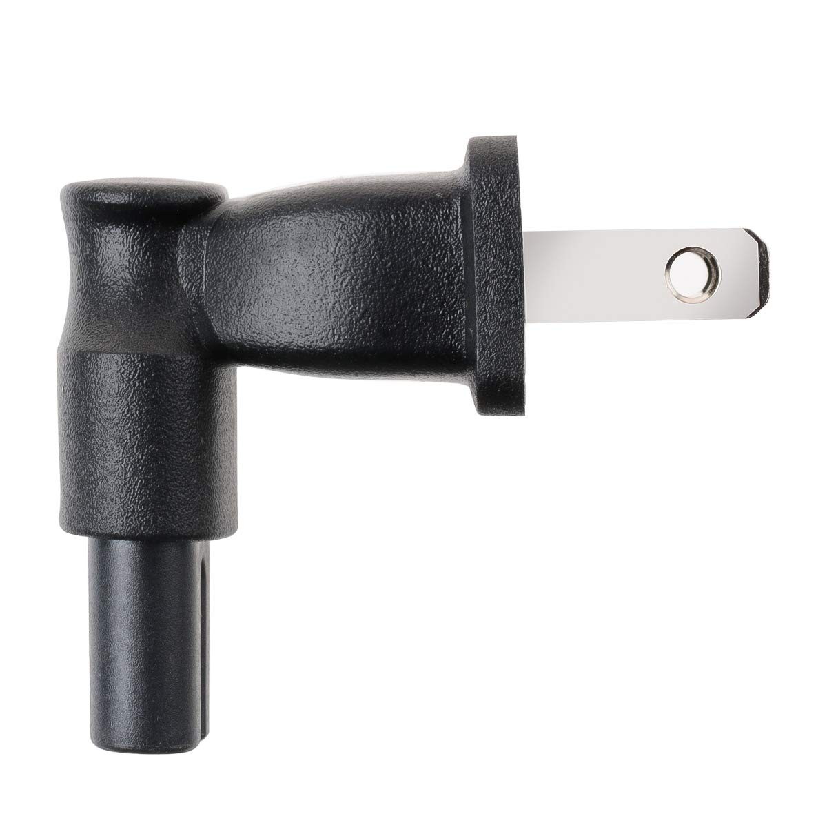 TENINYU 2 Prong Right Angle Plug Adapter,AC power Adapter USA IEC Black