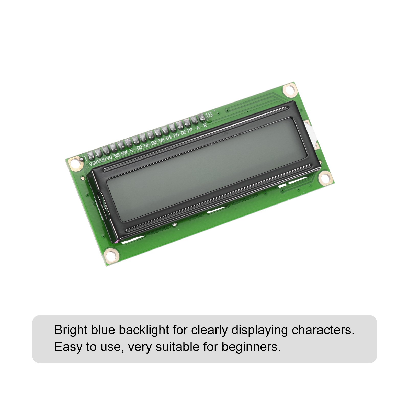 5Pcs LCD 1602 Display Module 5V with 16 Pins Grey Display Screen 16×2 72x24mm