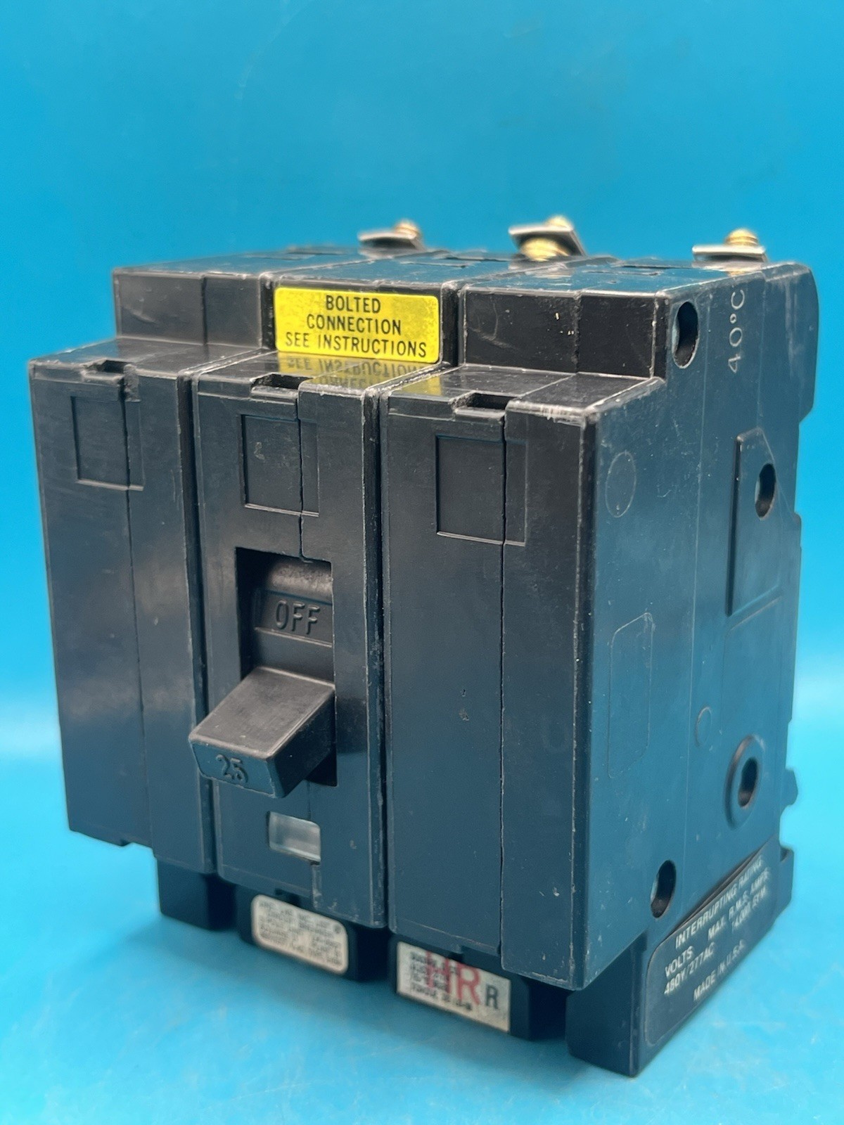 EHB34025 Square D 25 Amp 480V 3 Pole Bolt On Circuit Breaker