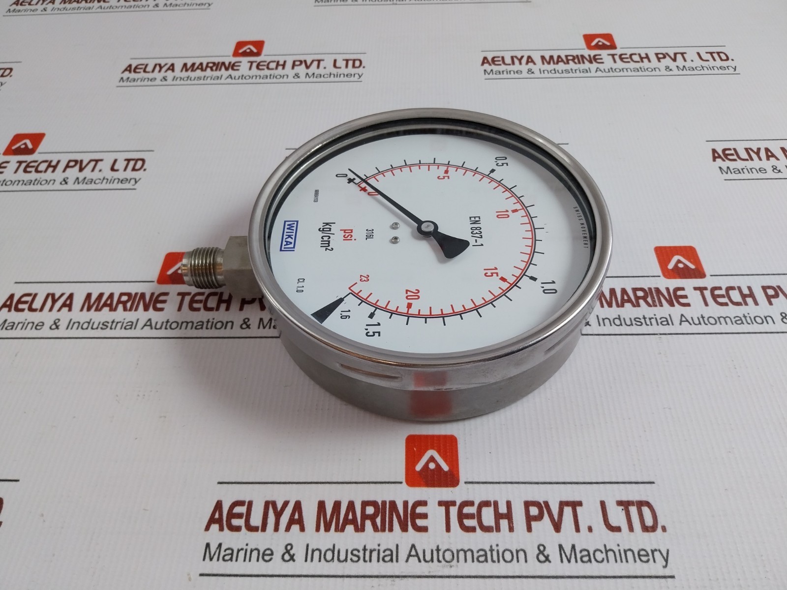 WIKA EN 837-1 Pressure Gauge 0-23PSI 1.6KG/CM2