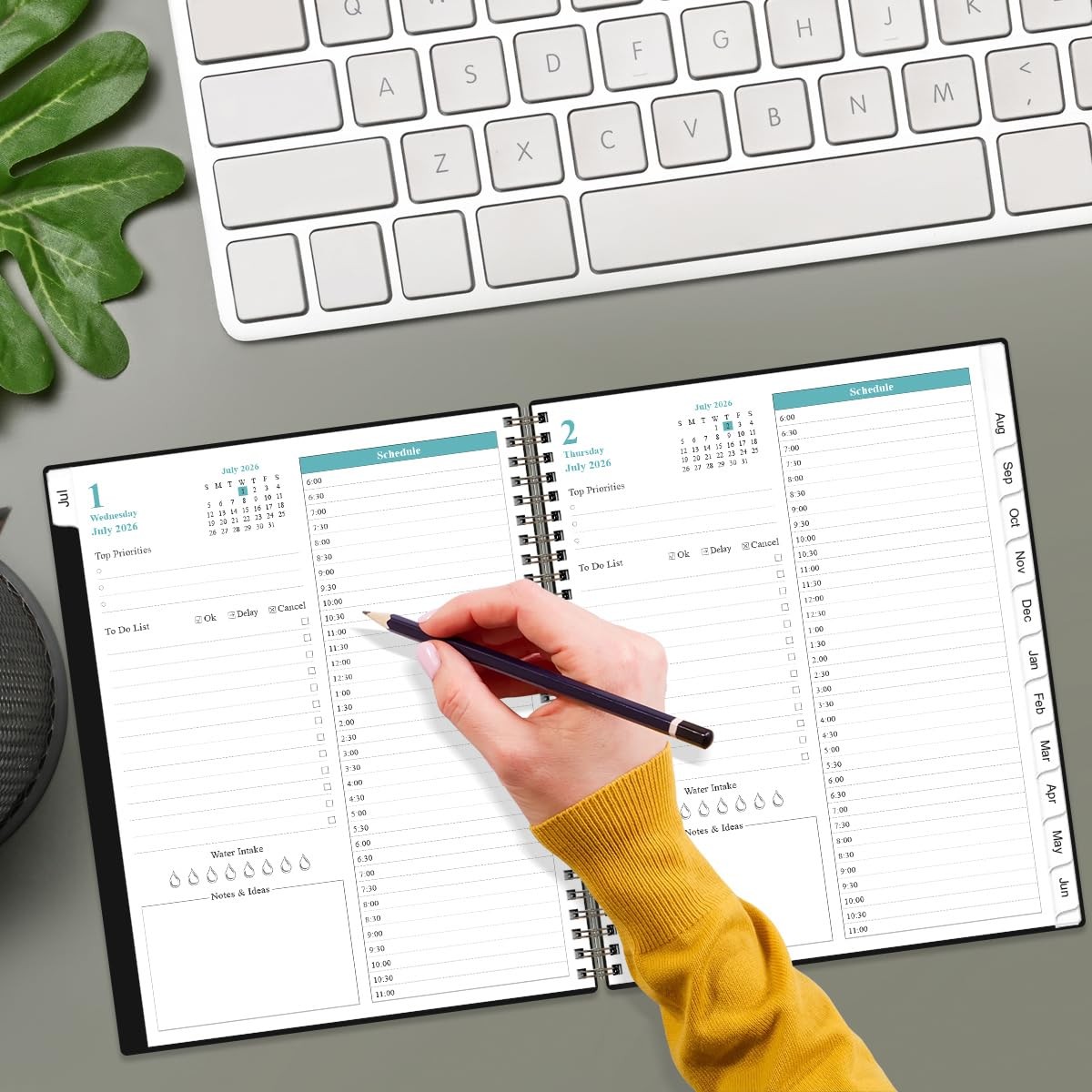 2026-2027 Daily & Monthly Planner – One Page Per Day, Daily Planner from July…