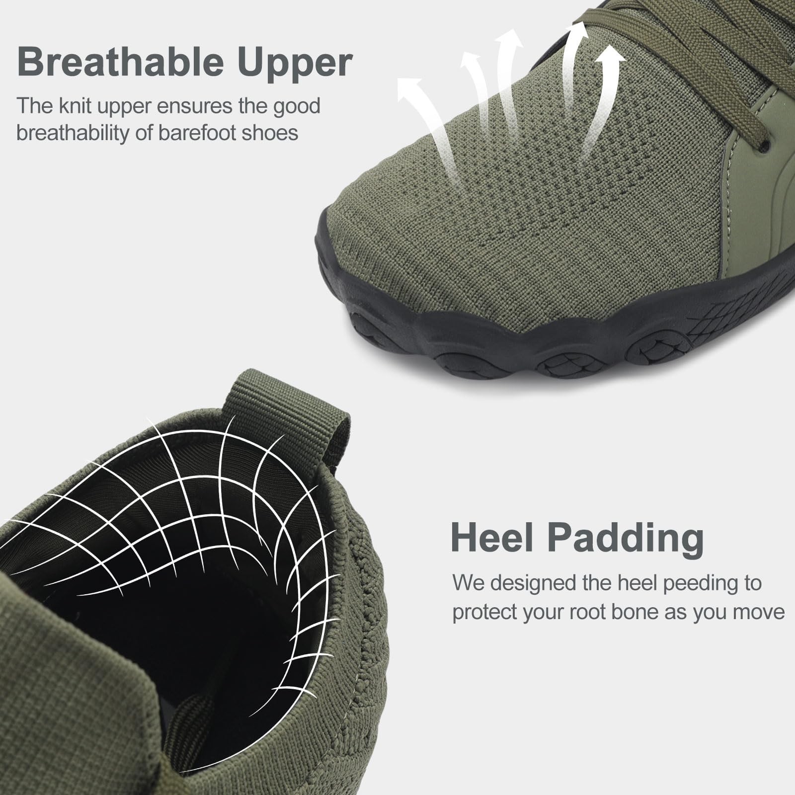relxfeet Men’s Barefoot Trail Running Shoes Minimalist Wide Toe Box Design Ze…