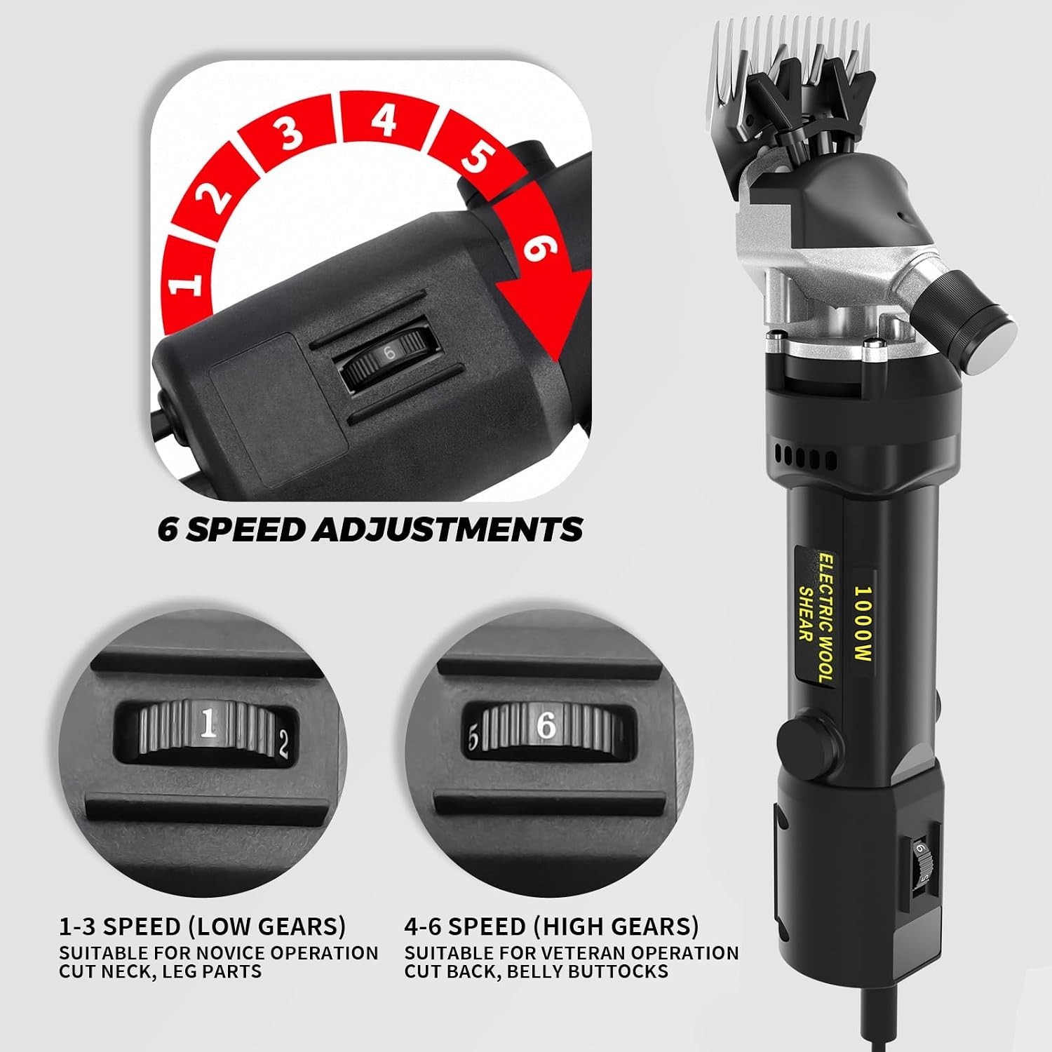 Sheep Shears,1000W Professional Heavy Duty Electric Animal Grooming Clippers